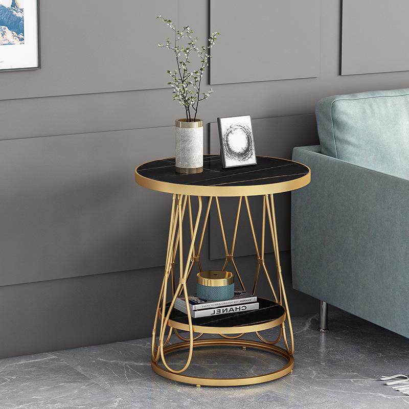 Light and luxurious modern marble Nordic sofa edge a few corners a couple of simple creative living room iron art bedroom small tea table table
