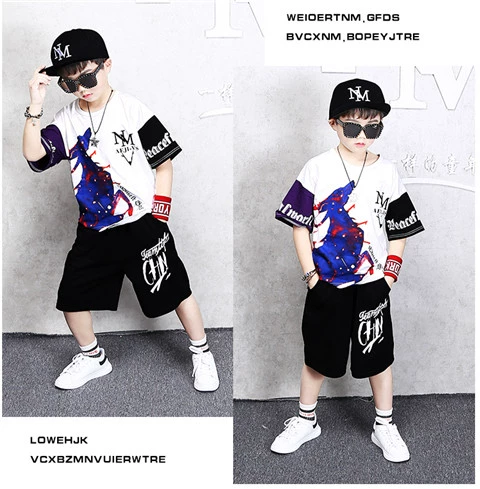 Cậu bé Hàn Quốc mới phù hợp với điệu nhảy jazz của trẻ em trang phục hip-hop hợp thời trang của trẻ em cậu bé hiphop hip-hop hip-hop - Trang phục