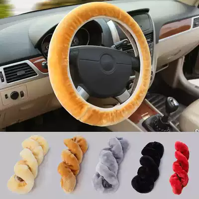 Retractable winter super soft plush warm interior thick non-slip handlebar cover Universal steering wheel cover car supplies