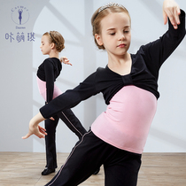 Kamengqi childrens dance costume girls long sleeve autumn and winter set childrens ballet performance practice uniform split suit