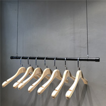 Clothing store hanger steel wire display rack womens clothing ceiling hanging clothes hanger wall hanging rod hanging clothes rod wall hanging