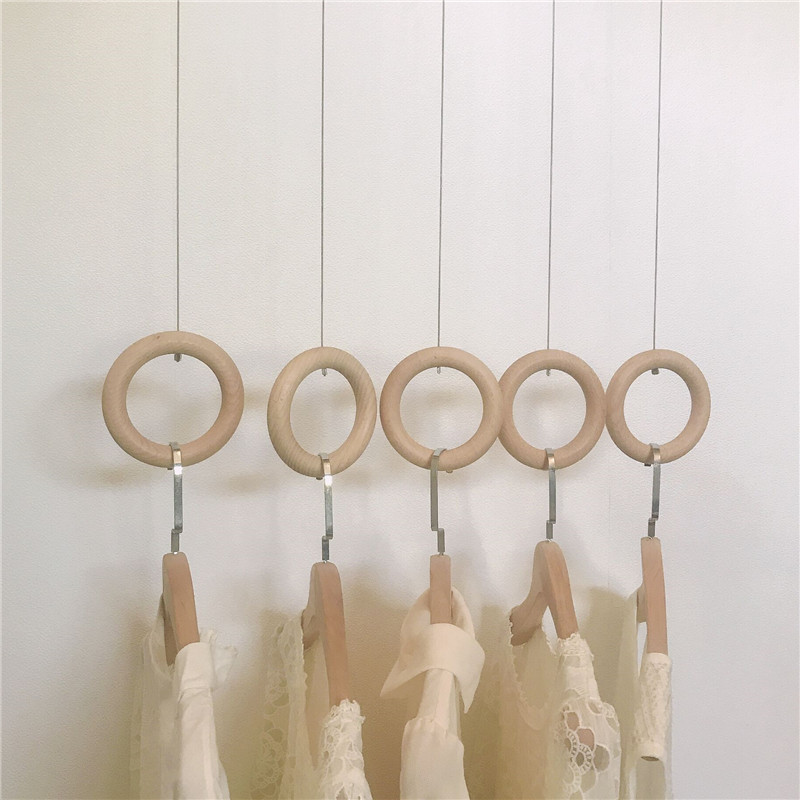 Clothing Store Wire Rings Wood Circle Log Multifunction Solid Wood Ring Hooks Scarf Jeans Silk Scarf Tie Hook-Taobao