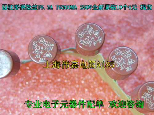 Cylindrical fuse T6 3A T6300MA 250V new original 10 5 yuan spot