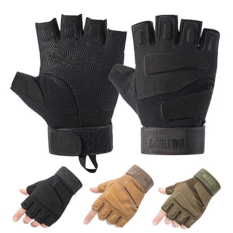 Sports semi-finger gloves autumn and winter sun protection special soldiers fans outdoor tactical fitness and anti-slip ride climbing