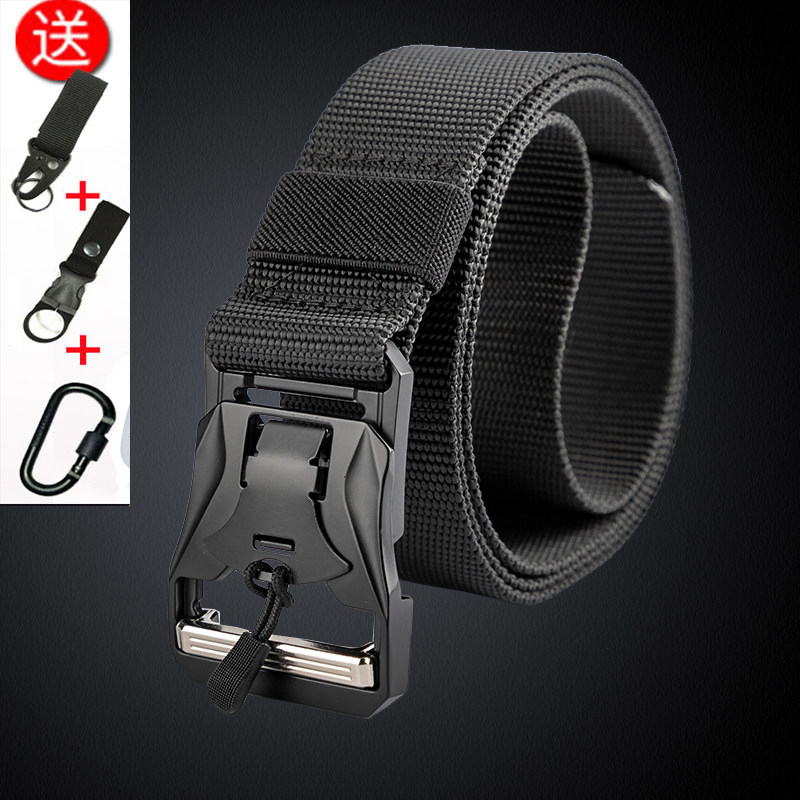 Military Fans Outdoor Tactical Belt Male Belt Special Soldier Multifunction Tooling Quick Demounting Magnetic Button Nylon Canvas Strap