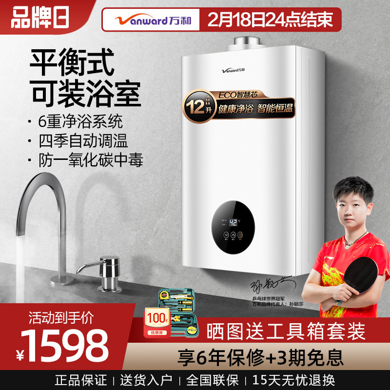 Vanward JSG24-310W12 liter balanced gas water heater Domestic natural liquefied gas