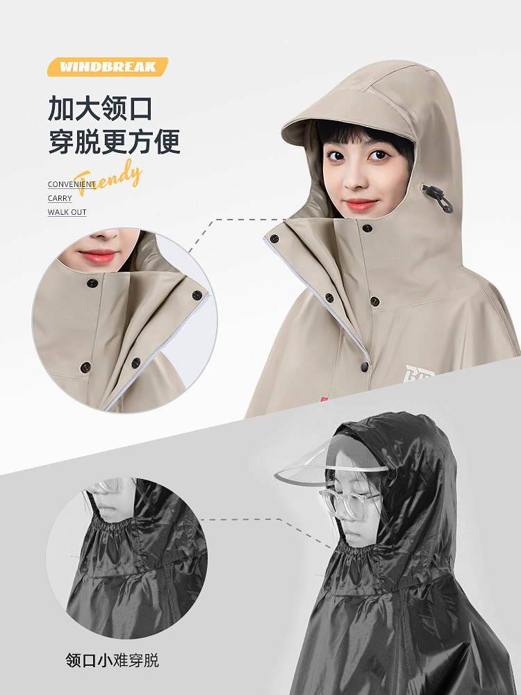 Electric Scooter Raincoat for Women, Long Full-Body Rainproof Poncho for Adults, Suitable for Wearing Outside, with Separate Rider and Vehicle Design, Specifically for Riding