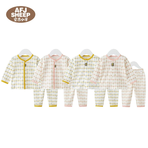 Детский лонгслив для новорожденных, нарукавники, комплект, летний тонкий кардиган, в западном стиле, 0-18 мес.