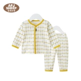 Детский лонгслив для новорожденных, нарукавники, комплект, летний тонкий кардиган, в западном стиле, 0-18 мес.