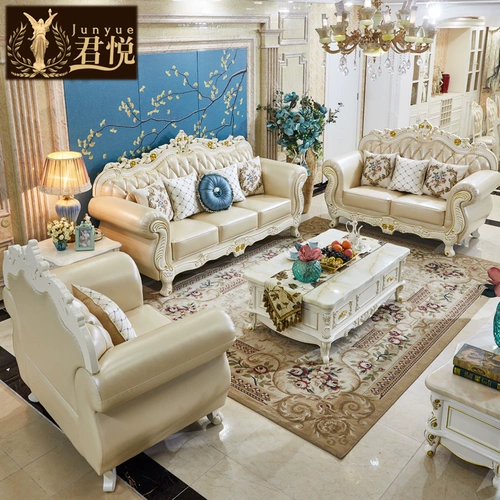 Диван, комплект, мебель, вилла, европейский стиль, из натуральной кожи, 123 комплектов, делается под заказ