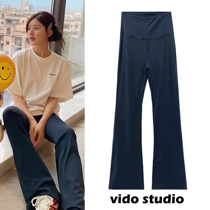 Nude-Flattering Flared Pants for Women, Suitable for Spring, Autumn, and Summer, 2026 New Model, High-Waisted Yoga Pants for Sports and Fitness, Butt-Lifting, Slightly Flared Long Pants