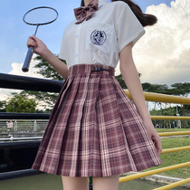 Red Prisoner Bird Genuine Rabbit Sewing JK Uniform Suit Summer Swallow Home Shirt Dress Original La La Sauce Pleated Plaid Skirt