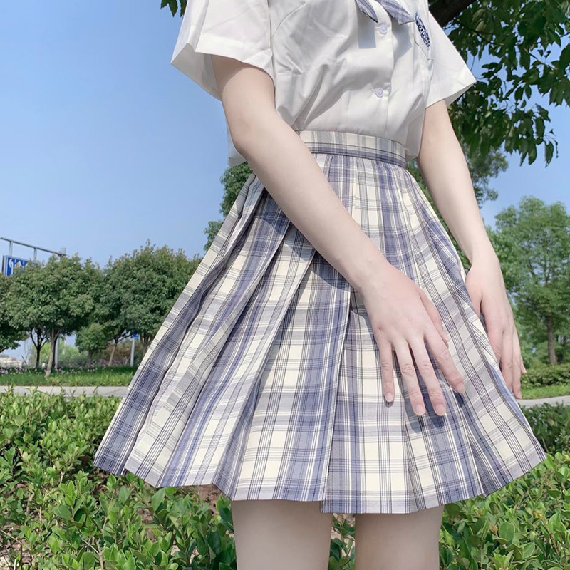 Gentle one knife JK uniform set genuine girls' plaid skirt rabbit sewing summer cheerlead sauce original girly shirt