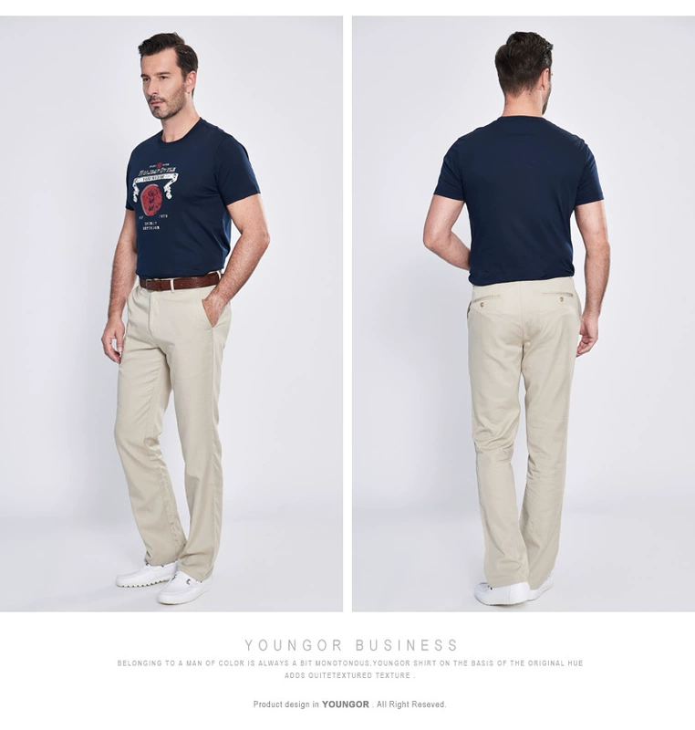 Youngor Youngor Mùa Hè Nam In T-Shirt Casual Cotton Mỏng Ngắn Tay Áo T-Shirt 5437