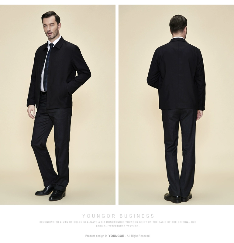 Youngor Youngor 2017 mùa thu và mùa đông người đàn ông mới của áo khoác len ve áo business dress jacket 5681