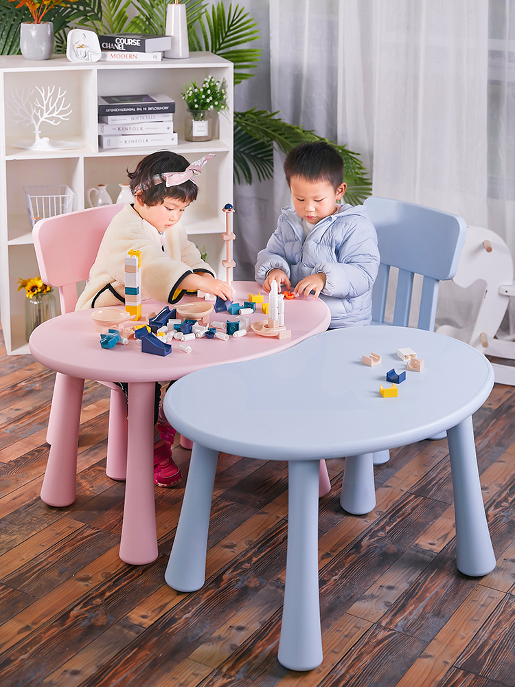 Children's table and chairs suit kindergarten table and chairs baby study table domestic desk toy table plastic