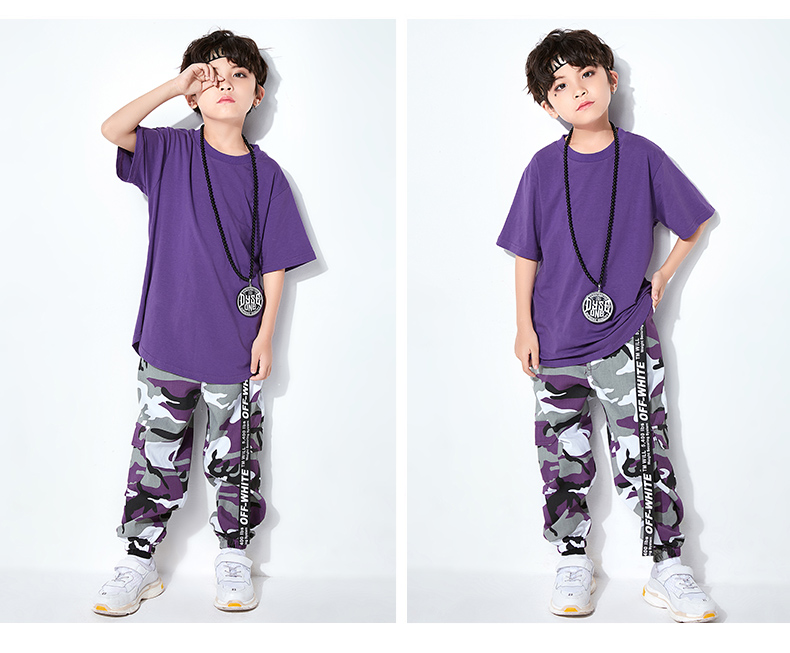 Cậu bé nhảy đường phố hiphop trẻ em hip hop catwalk trang phục ngụy trang quần thủy triều mặc trẻ em trang phục biểu diễn quần áo quan ao tre em
