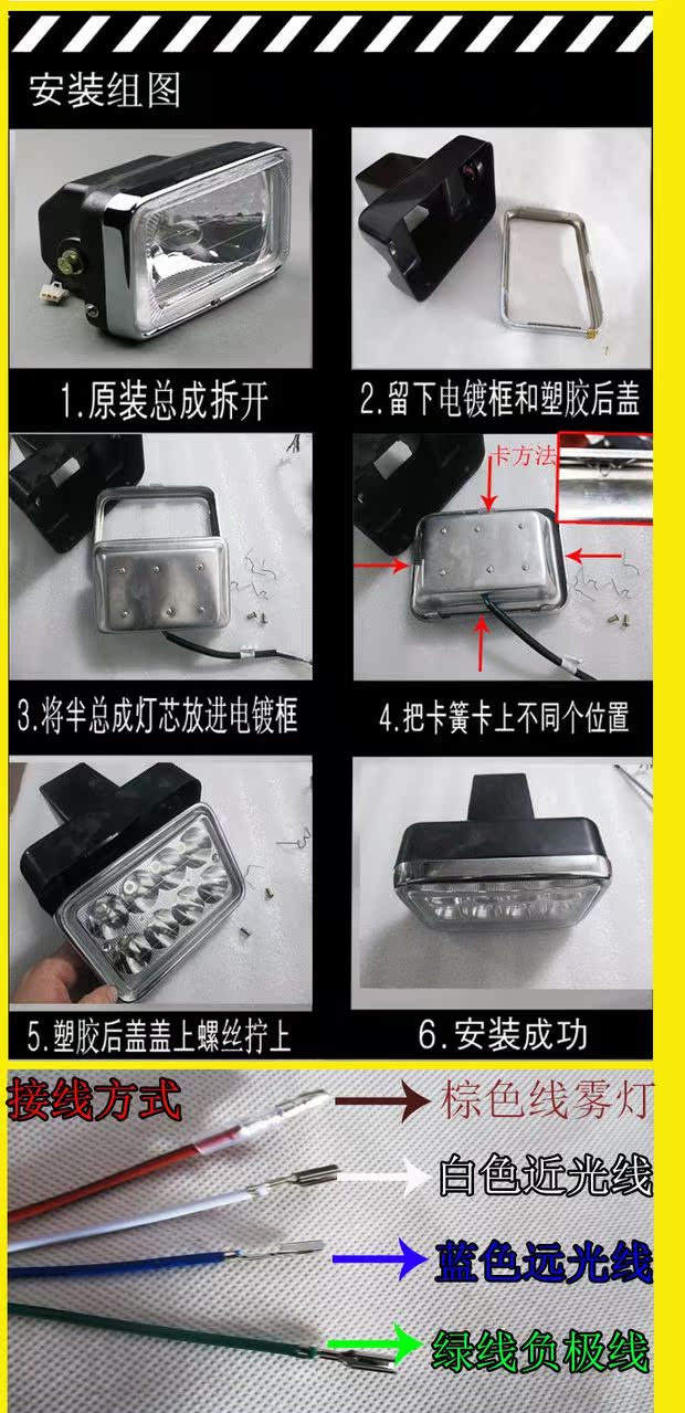 Xe máy nam Honda 125cg LED bóng đèn pha lớn 12V siêu sáng 8 hạt phụ kiện sửa đổi - Đèn xe máy đèn led xe máy giá sỉ