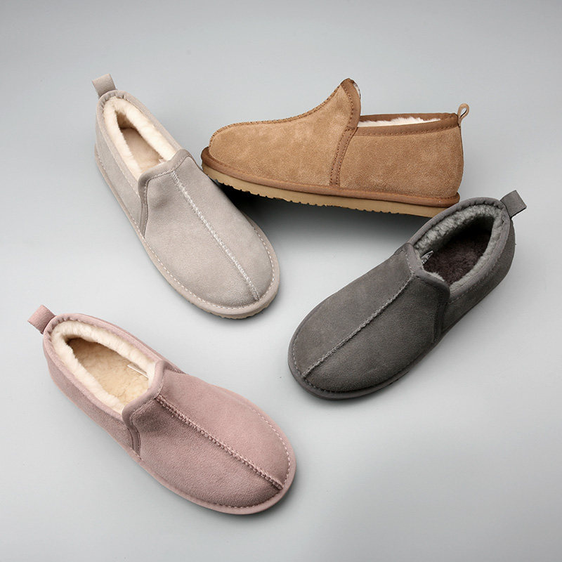 Pure wool bag heel slippers for men and women Winter new minima light comfort fur integrated home warm cotton slippers-Taobao