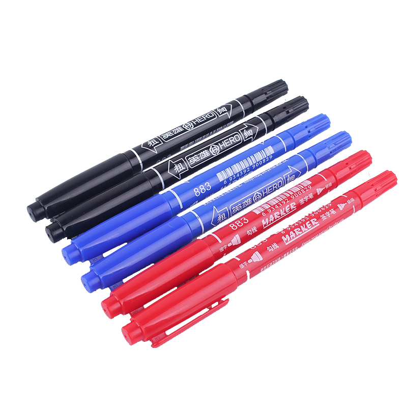 Chen Tao small two-headed oily marker marker Children's painting hook line pen Black marker thin head