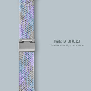 适用苹果手表带iwatch6尼龙弹力回环表带applewatch5替换带se官网款4/3/2/1创意单圈38/40mm42/44通用男女款