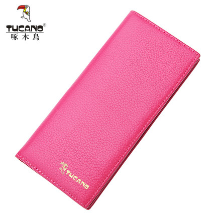 啄木鸟钱包女真皮头层牛皮学生钱夹软皮长款女士手包薄款2017新款