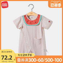 Baby one-piece summer cotton thin baby clothes Cute summer climbing clothes Newborn short-sleeved romper