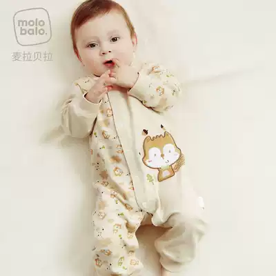 Newborn baby jumpsuit Spring and Autumn Cotton Long Sleeve Climbing Four Seasons Thin Men and Women Baby Ha Clothes Color Cotton Climbing Clothing