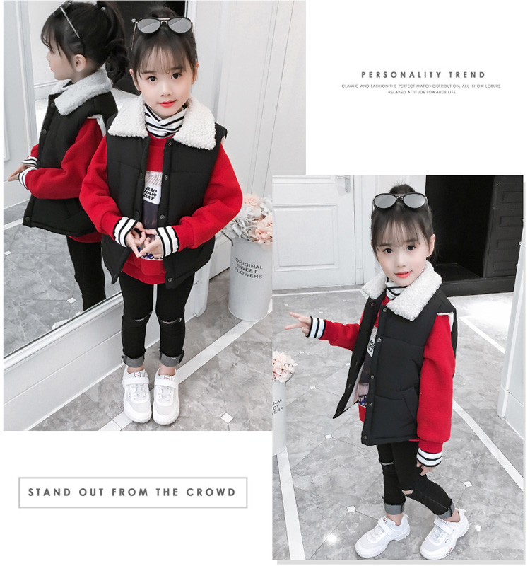 Áo vest bé gái cotton mùa thu đông 2018 mới cho bé mặc mùa đông Hàn Quốc cộng với áo nhung dày cho bé shop trẻ em