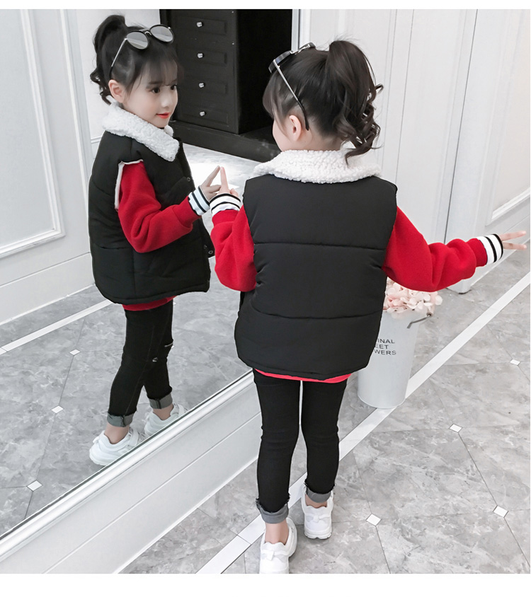 Áo vest bé gái cotton mùa thu đông 2018 mới cho bé mặc mùa đông Hàn Quốc cộng với áo nhung dày cho bé shop trẻ em