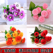 Sunchrysanthemum flower single bouquet fake flower living room single bunch decorative flower multi-color wild chrysanthemum silk flower Outdoor