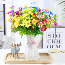 Small Daisy simulation flower jumping chrysanthemum artificial flower living room small handlebar fake flower decoration multi-color wild chrysanthemum silk flower