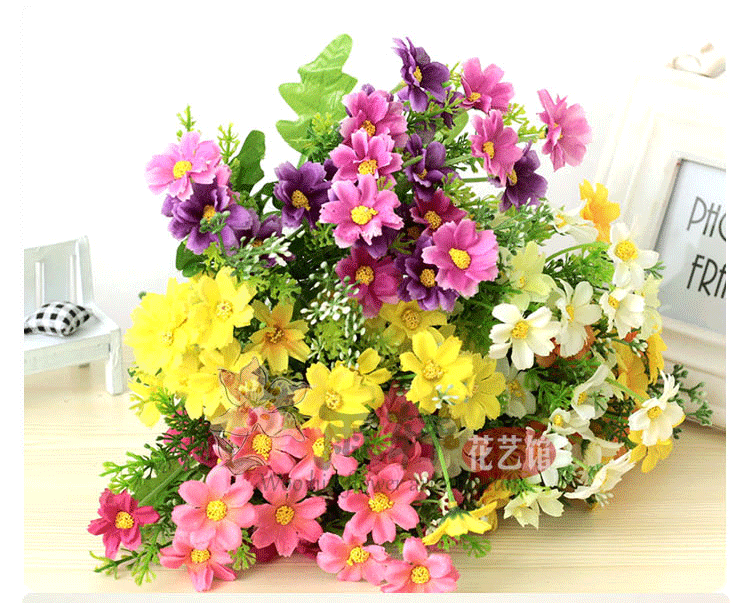 Daisy nhỏ Hoa nhân tạo Nhảy Hoa lan Daisy Phòng khách Hoa nhỏ Hoa đơn Hoa trang trí Hoa nhiều màu Hoa cúc dại - Hoa nhân tạo / Cây / Trái cây hoa anh đào giả