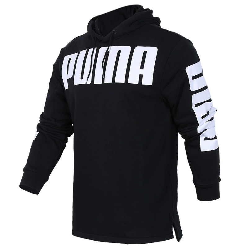 [chạy buổi sáng] Puma LOGO in ngựa 泫 ya với áo len nam và nữ trùm đầu 851977-01 / 02 - Thể thao lông cừu / jumper hoodie xám