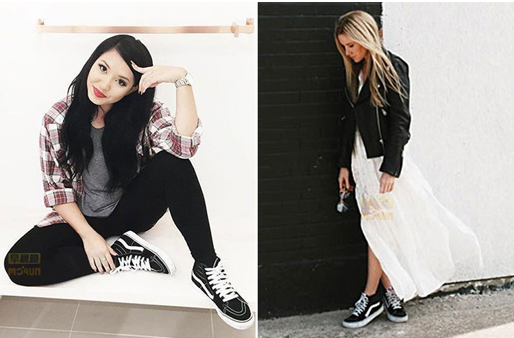 [Morning chạy] Vans SK8-HI màu đen và trắng-top cao vải thủy triều hoang dã giày trượt VN-0D5IB8C - Dép / giày thường giày lười thể thao nam