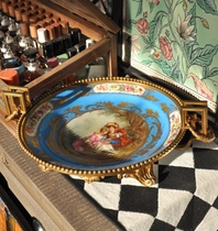 Full model 8850 French hand-painted tray dated 1853 43 x 35 height 10