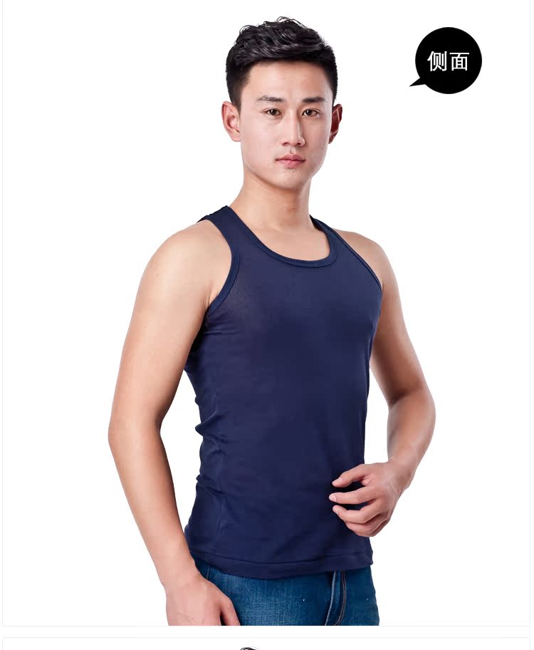 Đầu vest nam thấm hút ẩm nhanh chóng làm khô lưới mùa xuân và mùa hè kéo dài áo vest nam thấm hút mồ hôi áo không tay nam