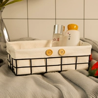 Толстая модель [№ 3 25*15*8 см] Черная корзина белая ткань подкладка