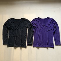 Daily single Quick Dry tight female round neck long sleeve base shirt sports yoga warm in flock sweat suction womens T-shirt autumn clothes