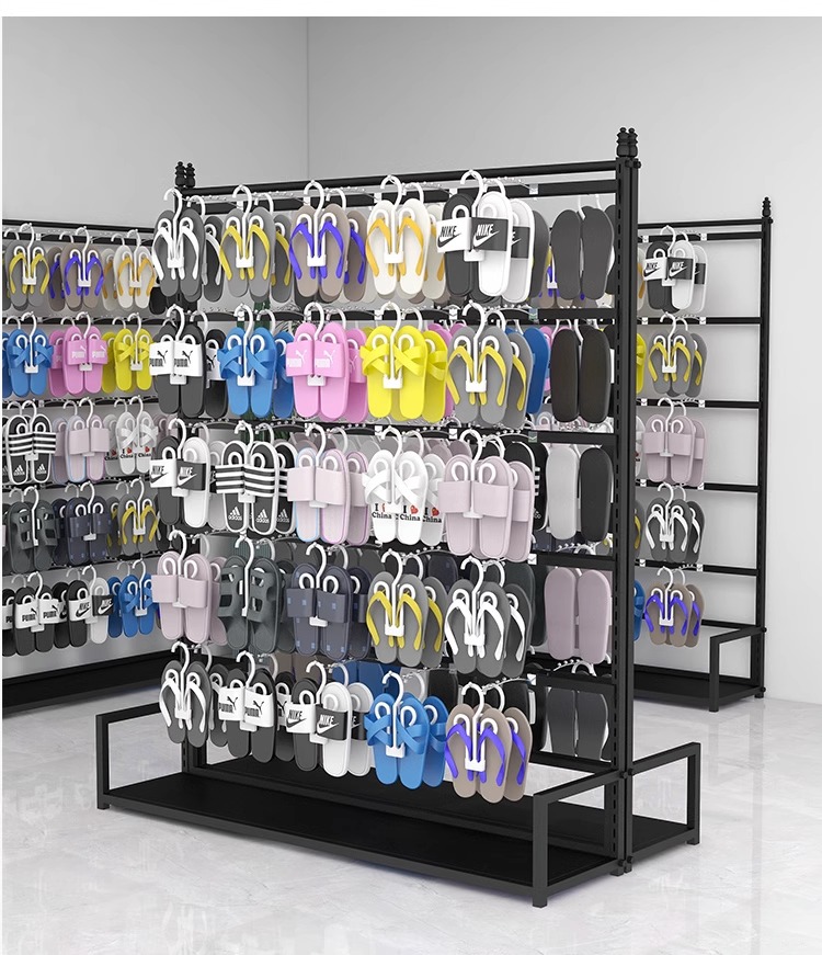 衣料品店のスリッパのディスプレイラックスーパーマーケットのショッピングモールの靴の棚綿の靴サンダルショップ靴下ラックディスプレイ多層