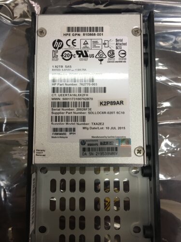 HP/惠普 K2P89A 810771-001 1.92TB cmlc 3Par 8000 SSD