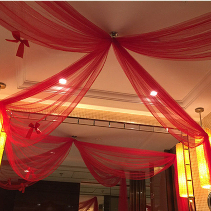 Wedding hanging ornaments hanging net hanging yarn Xia yarn staircase handrail gauze mantle wedding room layout decoration gauze wedding supplies pull flower