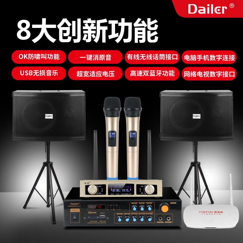 Home K song KTV card box 10 inch audio home theater network amplifier set conference bar 220 110V