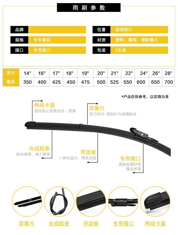 Lưỡi dao gạt nước Changan Benben 06 06 08 10 11 12 14 15 mini wiper không xương