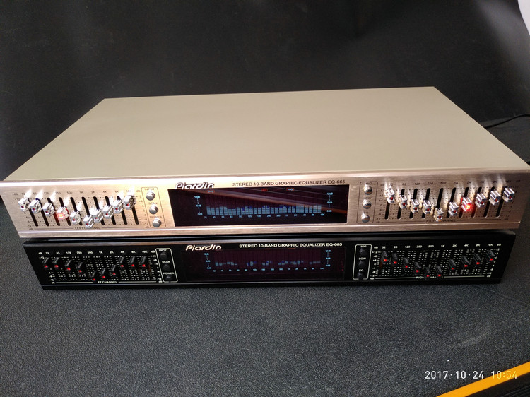 Home equalizer with Bluetooth equalizer EQ-665 Dual 10-segment stereo high and high bass Home equalization tuner