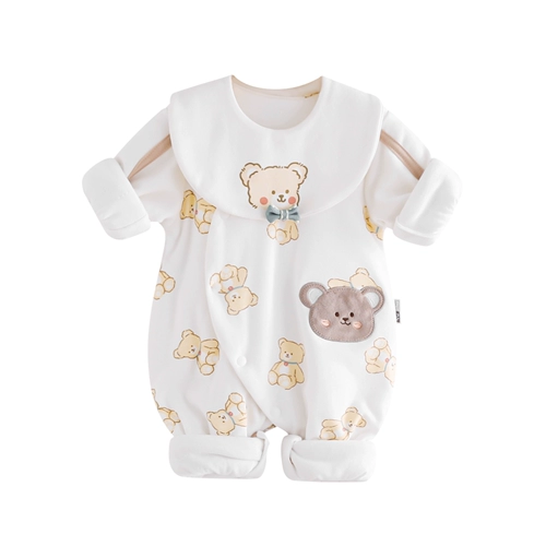 Осенний демисезонный комбинезон для новорожденных для младенца, стеганое детское боди, осеннее термобелье