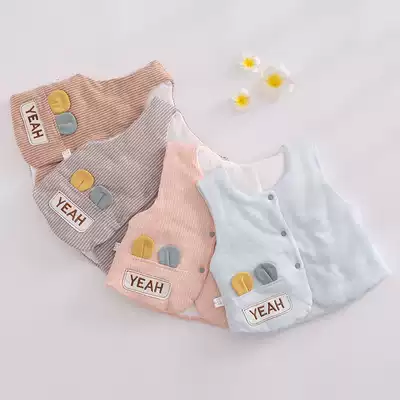 Baby vest cute cotton clip warm spring and autumn winter outside wearing foreign pie men and women baby horse clip vest cotton waistcoat