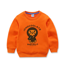 Childrens round neck sweater 2021 New Korean boy coat base shirt cotton girls autumn dress tide