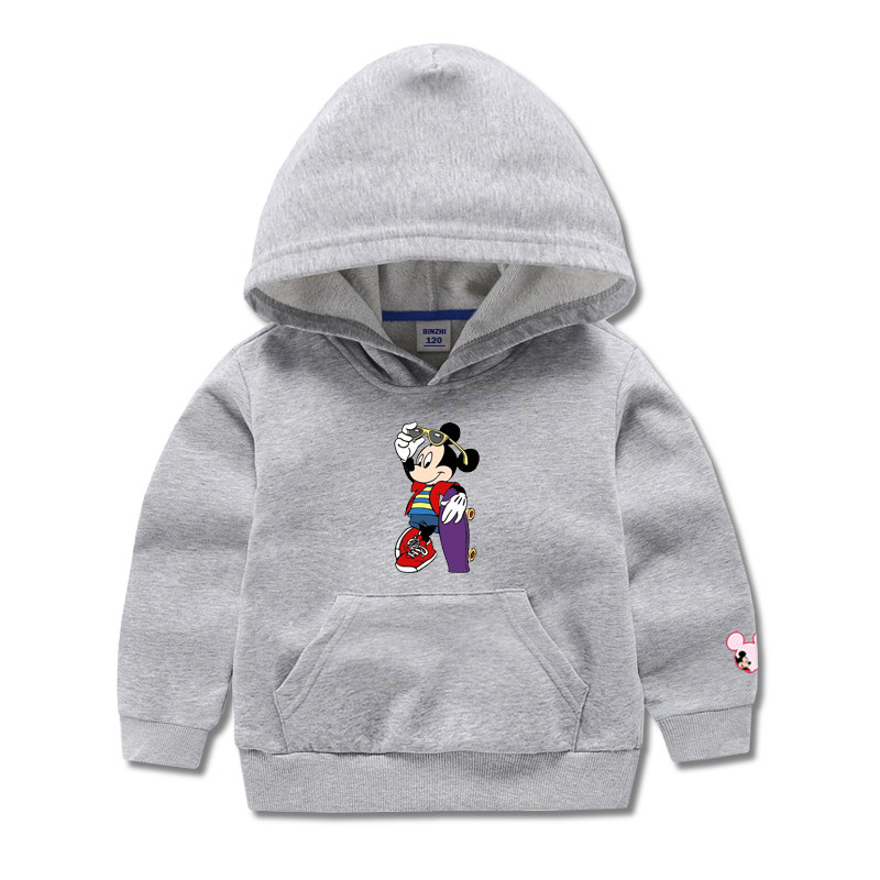 Children's spring and autumn clothes 2020 new boy cartoon printing thick cotton T girls cotton hoodie children's jacket all-match