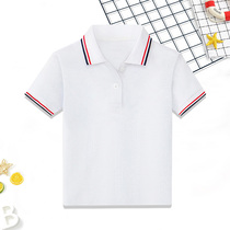 Childrens Short Sleeve Polo Shirts Boys and Women Baby T-shirts custom LOGO elementary school uniform DIY pure colored tops